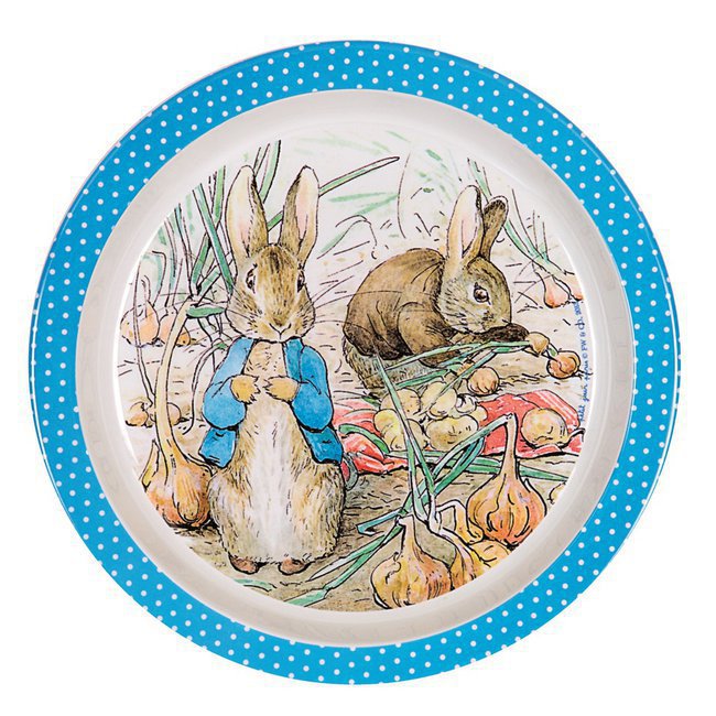 ASSIETTE BÉBÉ PIERRE LAPIN BLEUE Ø18cm