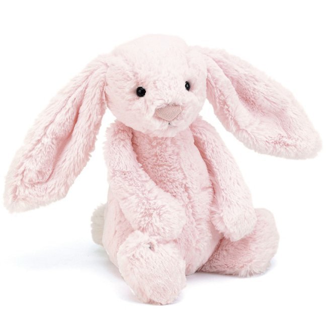 Peluche lapin rose et blanc