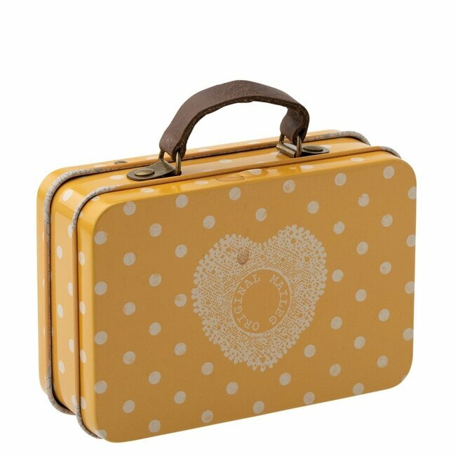 Maileg Boîte Mini Valise en Métal Yellow Dot