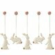 Lapins de Pâques en Métal à Suspendre - 5 pièces