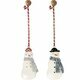 Lot de 2 Bonhommes de Neige en Métal Décoration de Noël