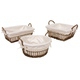 Corbeille osier foncé doublure coton petite