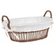 Corbeille osier foncé doublure coton petite
