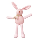 Doudou Lapin Hochet Rayé Rose