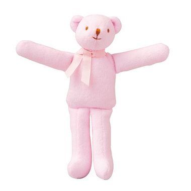 Doudou Ours Hochet Rose