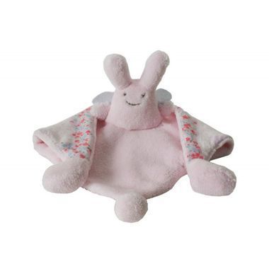 Doudou Triangle Ange Lapin Rose