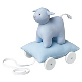 Mouton sur Coussin à Roulettes Bleu Ciel