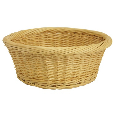 Corbeille ronde en osier clair 