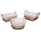 Corbeille osier foncé doublure coton grande