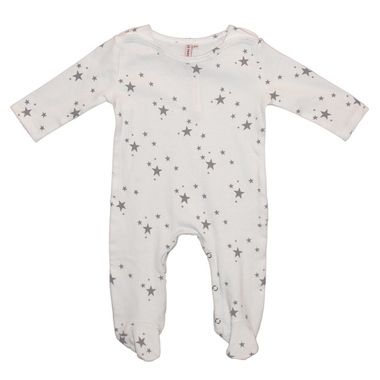 Pyjama Bébé Manches Longues Etoiles - Blanc