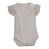 Body Bébé Petites Manches Coeurs - Gris Taupe