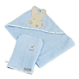 Cape de Bain + Gant de Toilette Peter Rabbit Bleus