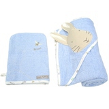 Cape de Bain + Gant de Toilette Peter Rabbit Bleus