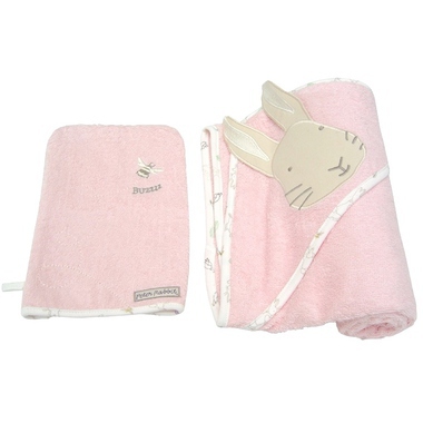 Cape de Bain + Gant de Toilette Peter Rabbit Roses