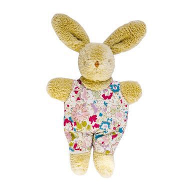 Doudou Lapin Hochet Salopette Liberty