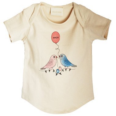 T-shirt Bébé Love Birds Ecru