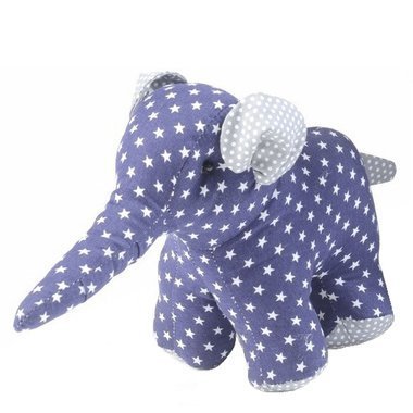 Petit Eléphant en Tissu Bleu Nuit