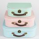 Set de 3 Valisettes Rétros Assortiment Pastel