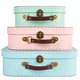 Set de 3 Valisettes Rétros Assortiment Pastel