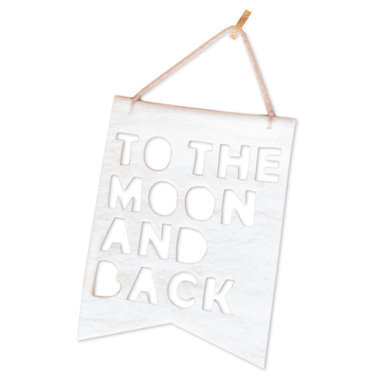 Bannière "To the Moon and Back" - Blanc