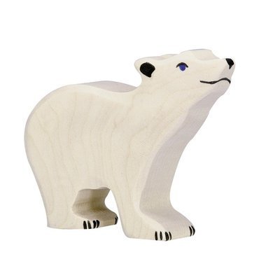 Figurine en Bois - Petit Ours Polaire