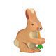 Figurine en Bois - Lapin avec Carotte