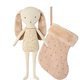 Doudou Lapin Ange dans sa Chaussette de Noël - Rose Poudré