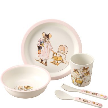 Coffret Repas 5 pièces Ernest et Célestine - Rose