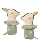 Hochet Doudou Bambi en Tricot - Dusty Mint