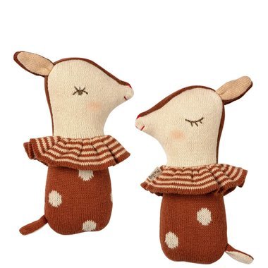 Hochet Doudou Bambi en Tricot - Caramel