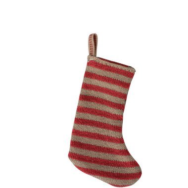 Mini Chaussette de Noël - Rouge et Sable