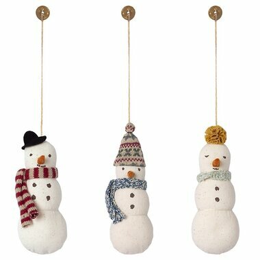 Lot de 3 Bonhommes de Neige Décoration de Noël