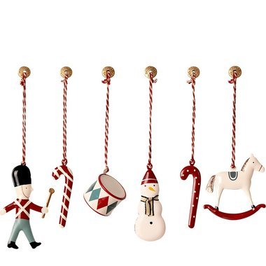 Décorations pour Sapin de Noël Rouge - 6 pièces