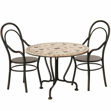 Ensemble Table et 2 Chaises Métal Vintage (taille Mini)