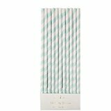 Pack de 24 Pailles Rayées en Papier  - Mint