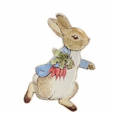 12 Assiettes en carton en forme de Peter Rabbit