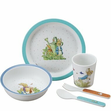 Coffret Repas 5 pièces Peter Rabbit Bleu