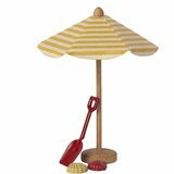 Parasol de Plage Miniature pour Souris - Rayures Jaunes