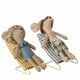 Set de 2 Transats de Plage Miniatures pour Souris