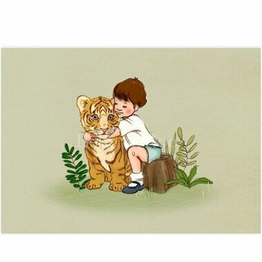 Carte Postale "Tiger Cub Hug"