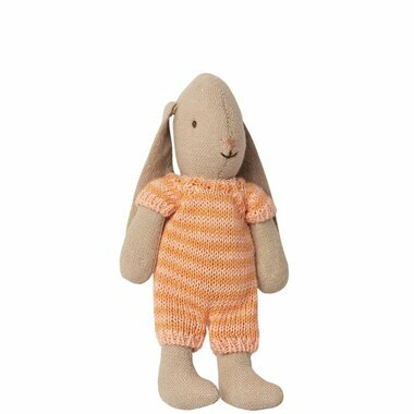 Lapin Fille Combi Tricot Rayée Orange Rose (Micro Bunny)