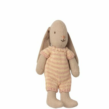 Lapin Fille Combi Tricot Rayée Vanille Rose (Micro Bunny)