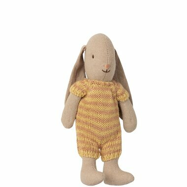 Lapin Fille Combi Tricot Rayée Jaune Rose (Micro Bunny)