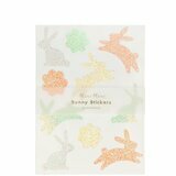 10 Feuilles de Stickers Lapins Pastels Pailletés