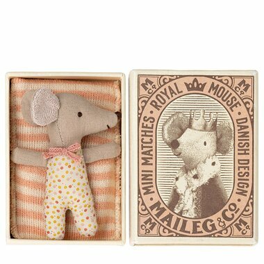 Petite Souris Bébé dans sa Boite - Rose