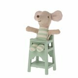 Mini Chaise Haute pour Bébé Souris en Bois - Mint