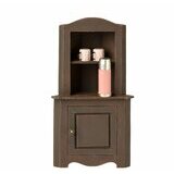 Mini Armoire d'Angle Vintage en Bois - Marron