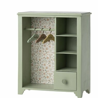 Mini Armoire Penderie Vintage en Bois - Mint (Large)