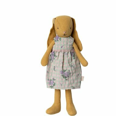 Lapin Bunny Jaune Poudré Robe à Fleurs - Taille 2 (Mini +)