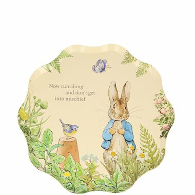 8 Petites Assiettes en carton Pierre Lapin dans le Jardin